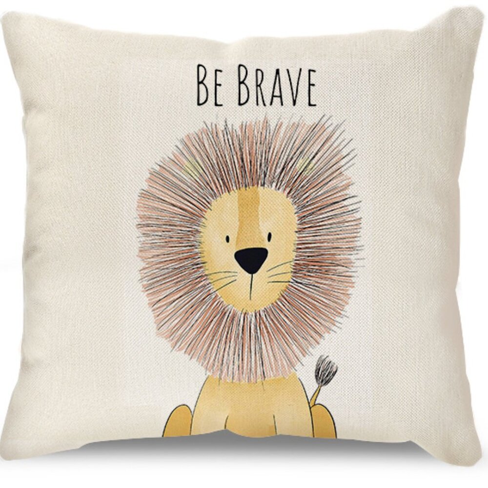 NEW Minimalist Flax Cushion Cover 18" x 18" | Lion